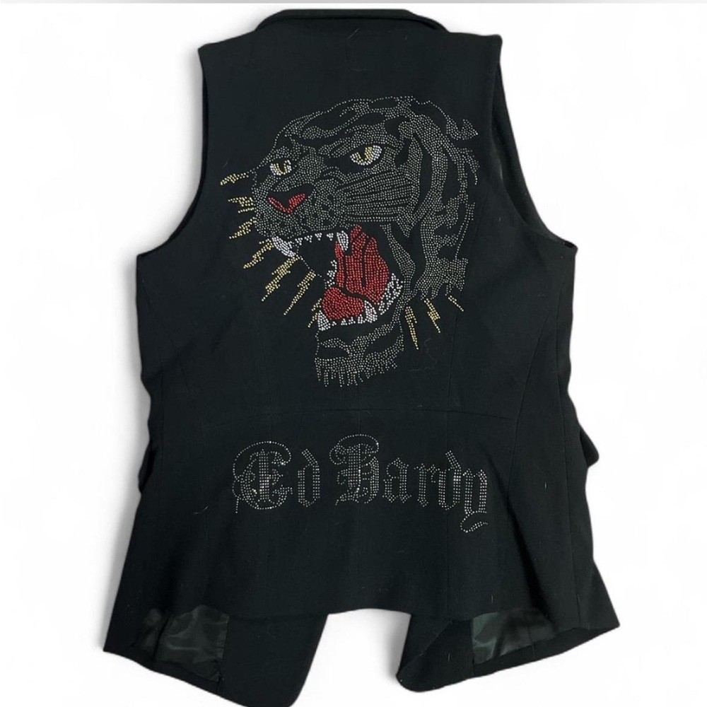 Ed Hardy Black vest Jacket with Chain Detail